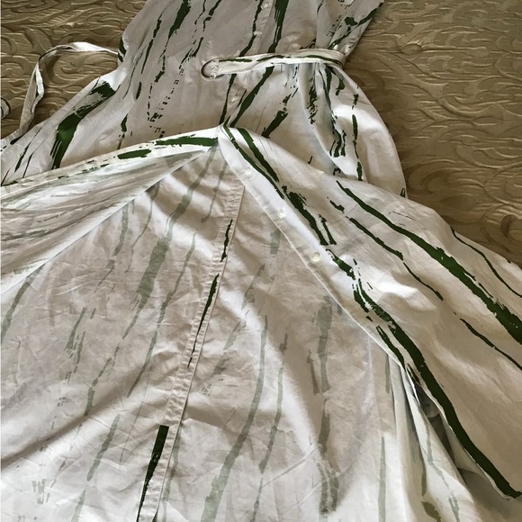 Banana Republic Moss Green and White Patterned Dress, NWT - Picture 10 of 14